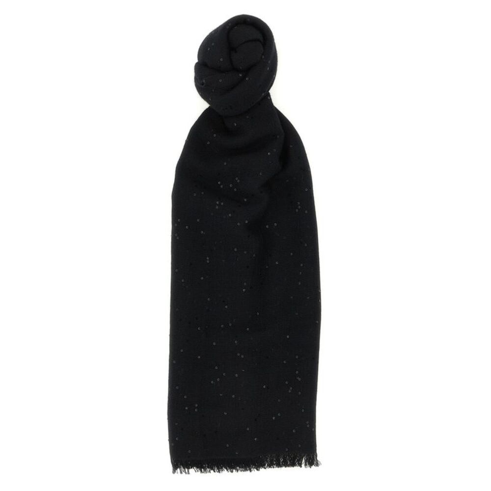 Brunello Cucinelli Black Cashmere Women's Scarf